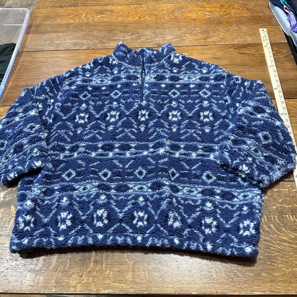 44 North women’s Blue Patterned fleece pullover sz‎ 2XL GSB